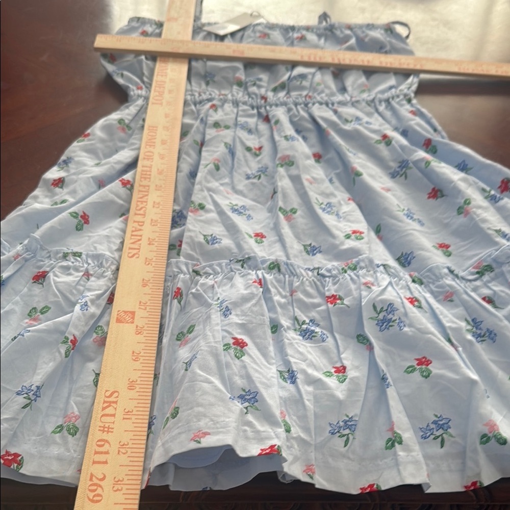 Janie and Jack Blue Floral girls sun Dress in White with Red and Blue flowe - Picture 12 of 16